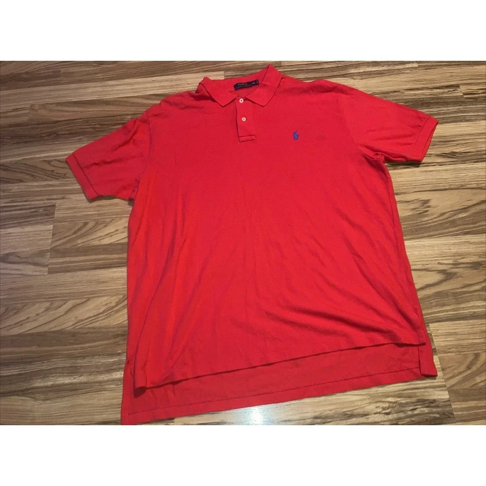 Ralph Lauren Polo Shirt Mens‎ Size 2XL Red 100% Cotton